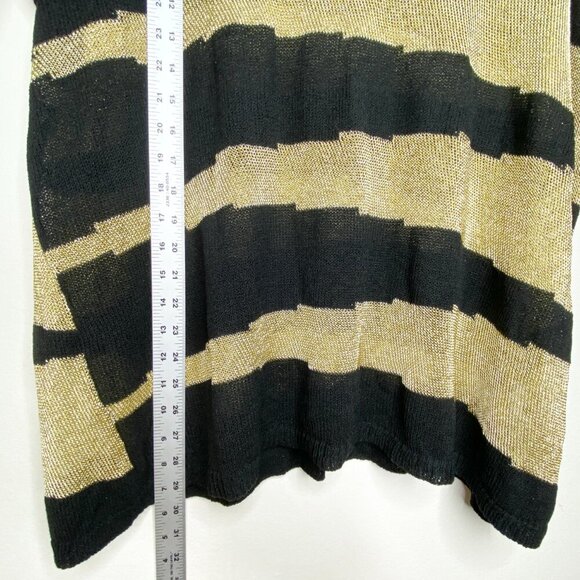 NWT Chicos Jazzy Jessica Pullover Sweater Gold Black Stripe XL Size 3 Lightning - Picture 11 of 12